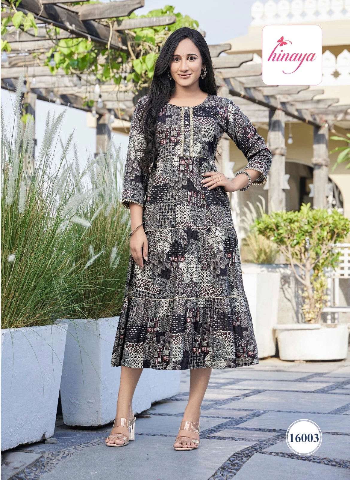 Hinaya Raashi Vol 16 Rayon Print Wholesale Trendy Long Rayon Faired Kurtis Catalog — Wholesale Kurtis, MPA wholesale from Surat - Gallery Image 2